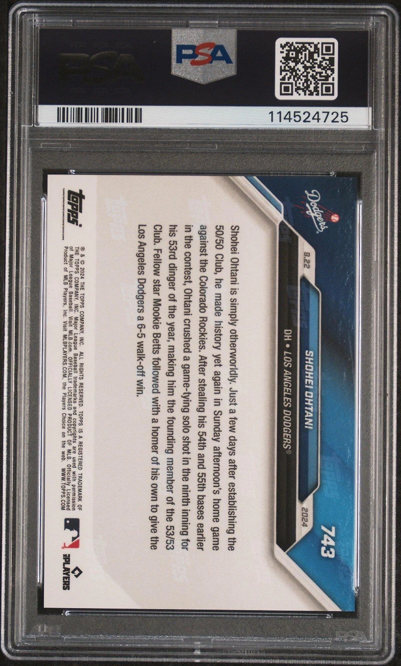 2024 Topps Now 743 Shohei Ohtani PSA 10