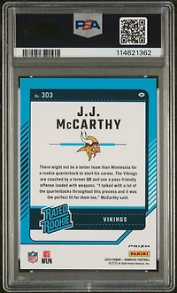 2024 Panini Donruss 303 Jj Mccarthy Optic Preview-football Emoji PSA 9