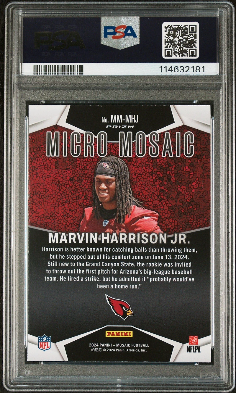 2024 Panini Mosaic Micro Mosaic Mmmhj Marvin Harrison Jr. PSA 9