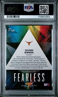 2024 Panini Prizm Draft Picks Fearless Fqe Quinn Ewers Red Ice PSA 10