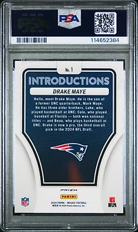 2024 Panini Mosaic Introductions 1 Drake Maye Silver No Huddle PSA 10