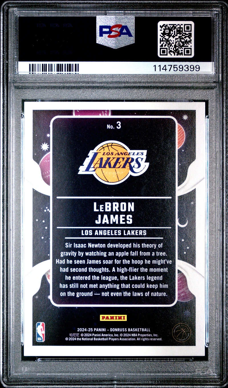 2024 Panini Donruss Zero Gravity 3 Lebron James Diamond Red PSA 9