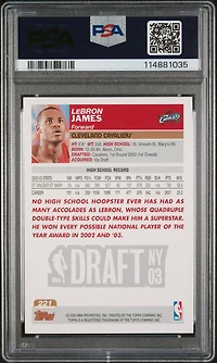 2003 Topps 221 Lebron James Collection PSA