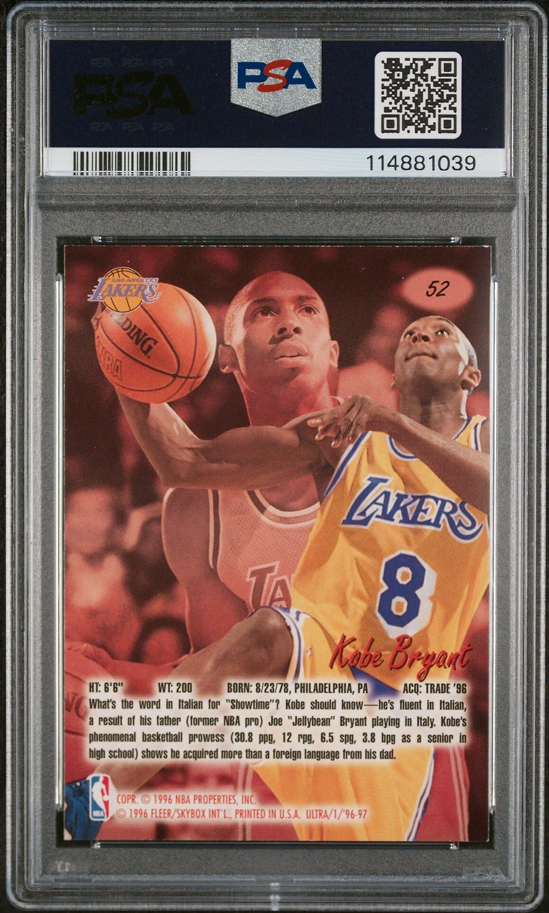 1996 Ultra 52 Kobe Bryant PSA 9
