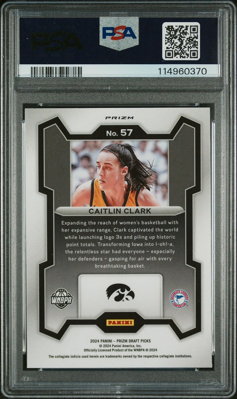 2024 Panini Prizm Draft Picks 57 Caitlin Clark Red Ice PSA 10