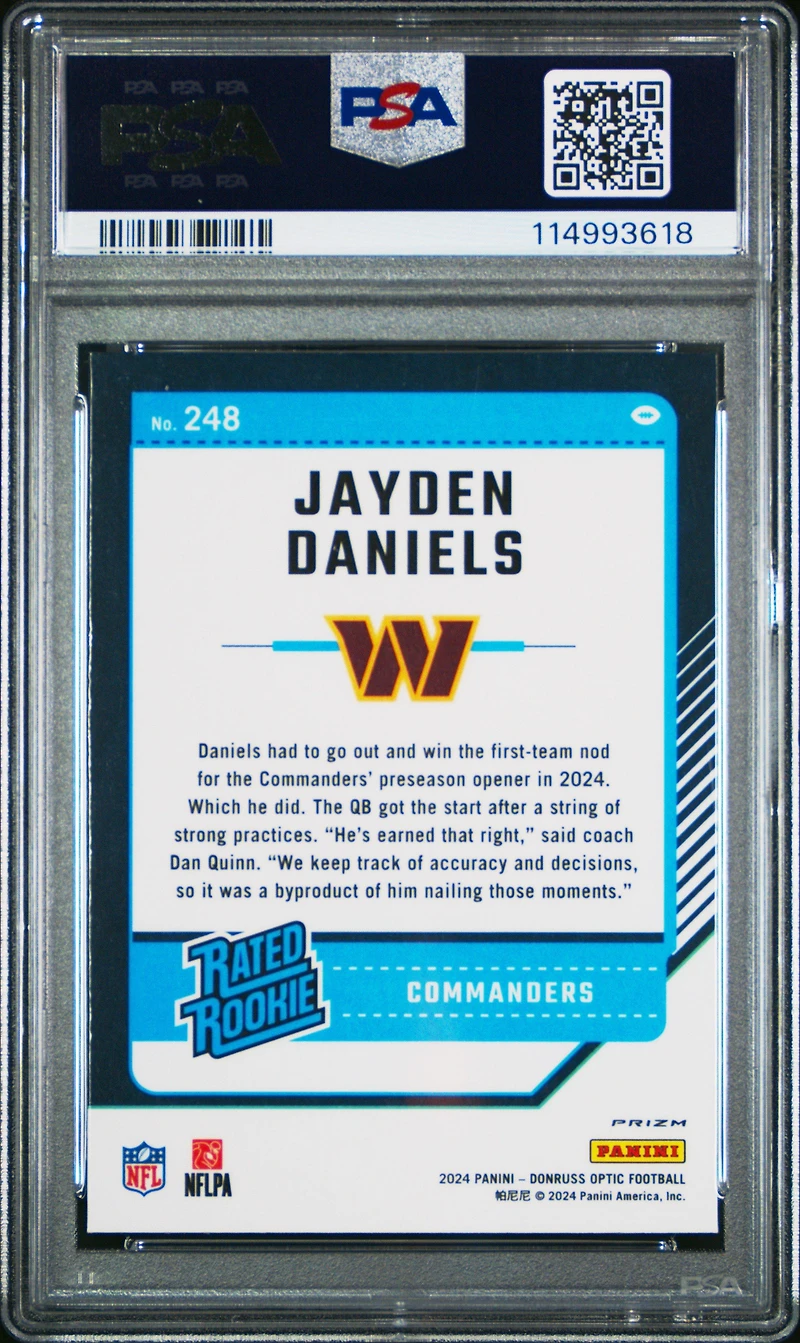 2024 Panini Donruss Optic 248 Jayden Daniels Holo PSA