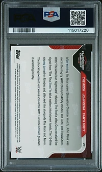 2025 Topps Now Wwe 27 The Rock/travis Scott/john Cena PSA 10