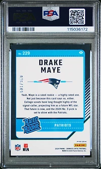 2024 Panini Donruss Optic 229 Drake Maye Flex PSA 9