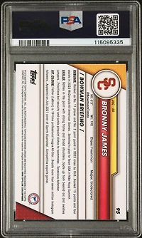 2023 Bowman University Chrome Sapphire 95 Bronny James PSA 10