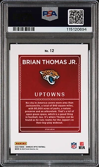 2024 Panini Donruss Optic Uptowns 12 Brian Thomas Jr. PSA
