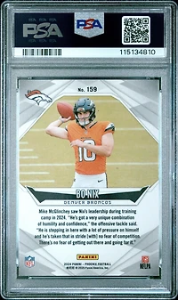 2024 Panini Phoenix 159 Bo Nix Silver PSA 9