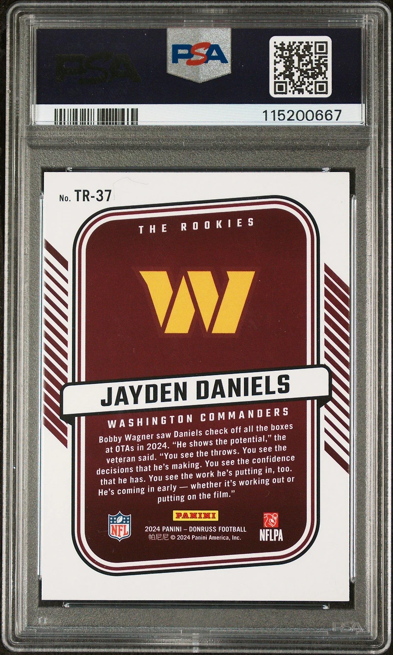 2024 Panini Donruss The Rookies Tr37 Jayden Daniels PSA 9