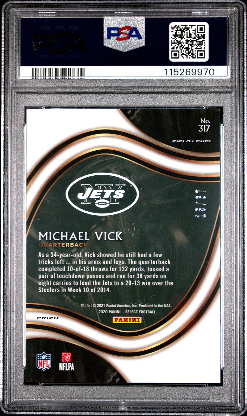 2020 Panini Select 317 Michael Vick Dragon Scale Prizm PSA 9