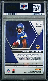 2020 Panini Mosaic 209 Justin Jefferson Camo Pink PSA