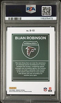 2023 Panini Donruss Downtown! D10 Bijan Robinson PSA