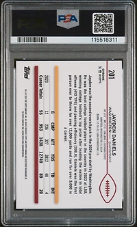 2024 Topps Chrome 201 Jayden Daniels Negative Refractor PSA 8
