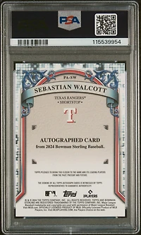2024 Bowman Sterling Prospect Autographs Pasw Sebastian Walcott PSA 10