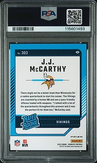 2024 Panini Donruss 303 Jj Mccarthy Optic Preview-red Pandora PSA 9