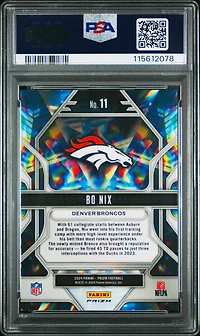 2024 Panini Prizm Prizmatic 11 Bo Nix Green Ice PSA 9