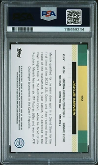 2024 Topps Chrome Tennis 193 Jakub Mensik Pineapple Refractor PSA 9