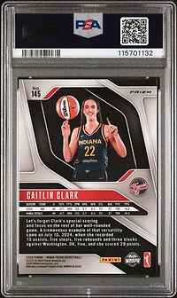 2024 Panini Prizm Wnba 145 Caitlin Clark Orange Ice PSA 8