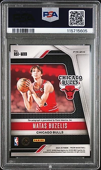 2024 Panini Prizm Rookie Signatures Rsimbb Matas Buzelis Silver Prizm PSA 8