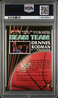 1992 Stadium Club Beam Team 19 Dennis Rodman PSA 9