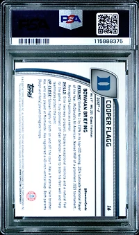 2024 Bowman Chrome University 16 Cooper Flagg Purple Lava PSA