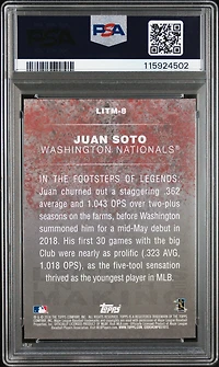 2018 Topps Update Legends In The Making Litm-8 Juan Soto PSA 10