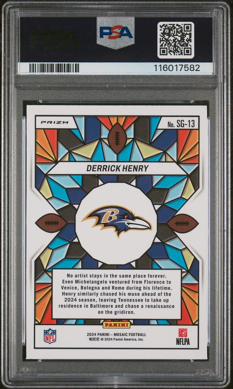 2024 Panini Mosaic Stained Glass Sg13 Derrick Henry PSA 9