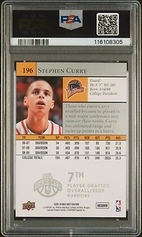 2009 Upper Deck First Edition 196 Stephen Curry PSA