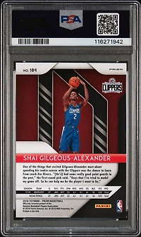 2018 Panini Prizm 184 Shai Gilgeous-alexander Red/white/blue Prizm PSA 9
