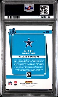 2021 Panini Donruss Optic 245 Micah Parsons PSA