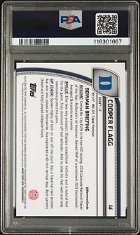 2024 Bowman Chrome University 16 Cooper Flagg Black Wave PSA