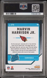 2024 Panini Donruss Optic 276 Marvin Harrison Jr. Blue Glitter PSA 9