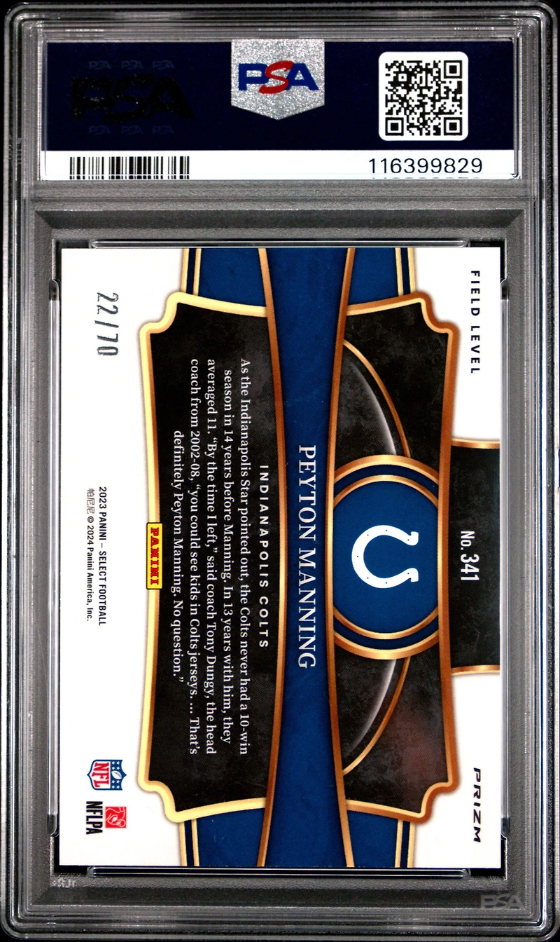 2023 Panini Select 341 Peyton Manning Dragon Scale Prizm PSA 9