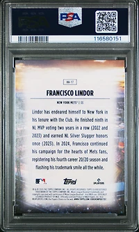 2025 Topps Home Field Advantage Ha17 Francisco Lindor PSA 9