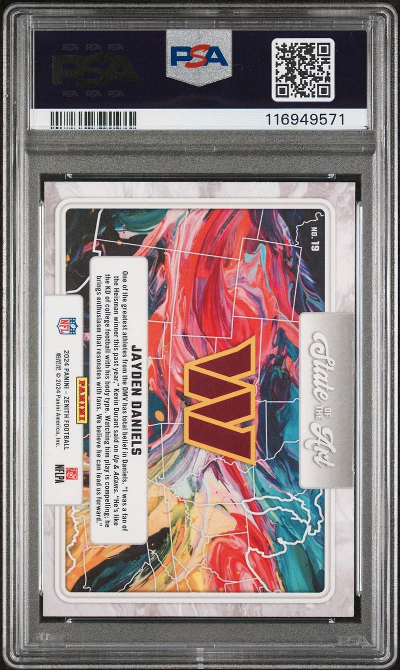 2024 Panini Zenith State Of The Art 19 Jayden Daniels PSA 9
