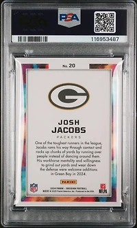 2024 Panini Obsidian Black Color Blast 20 Josh Jacobs PSA 9