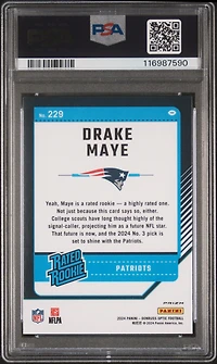 2024 Panini Donruss Optic 229 Drake Maye Purple Shock PSA 10