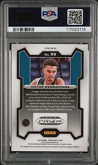 2024 Panini Prizm Draft Picks 99 Victor Wembanyama Purple Wave PSA 10