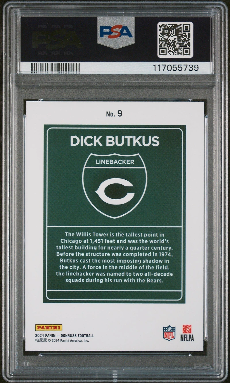 2024 Panini Donruss Downtown! 9 Dick Butkus PSA 8