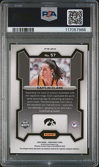 2024 Panini Prizm Draft Picks 57 Caitlin Clark Green Prizm PSA 9