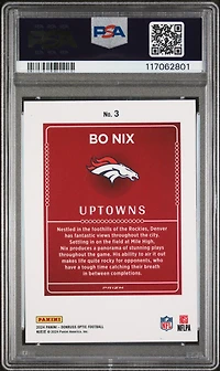 2024 Panini Donruss Optic Uptowns 3 Bo Nix PSA