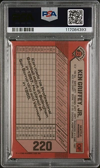 1989 Bowman Tiffany 220 Ken Griffey Jr. PSA 8