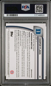 2024 Bowman Chrome University 16 Cooper Flagg PSA 9