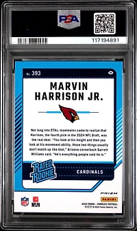 2024 Panini Donruss 393 Marvin Harrison Jr. Optic Preview-blue Scope PSA 10