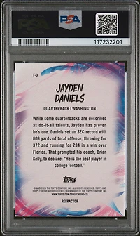 2024 Topps Chrome Finesse F3 Jayden Daniels Refractor PSA 10