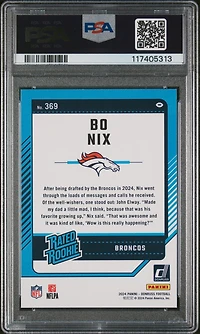 2024 Panini Donruss 369 Bo Nix PSA 10