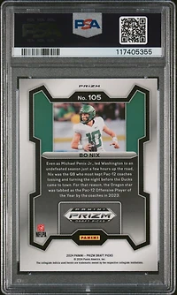 2024 Panini Prizm Draft Picks 105 Bo Nix Red Ice PSA 9